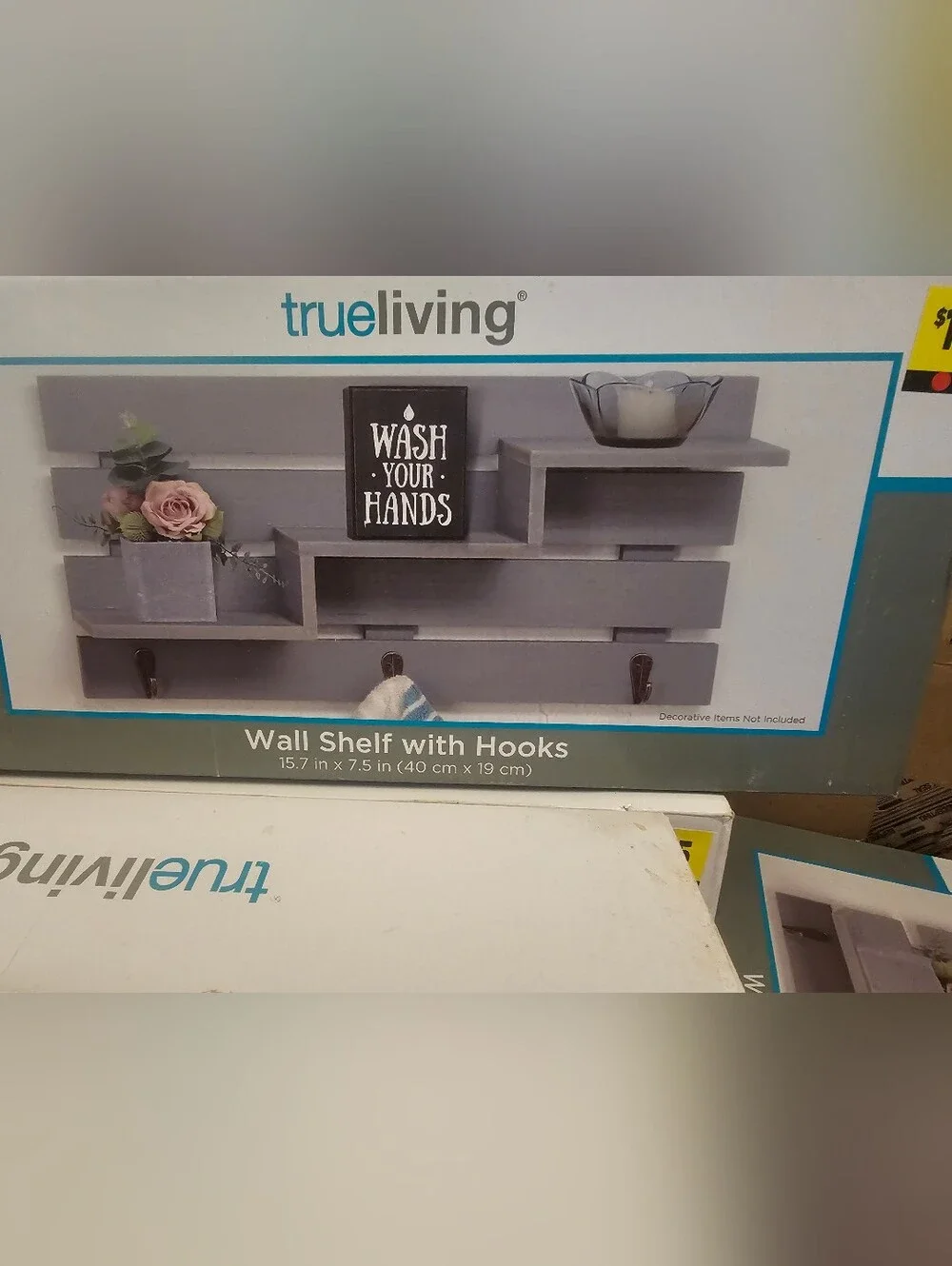 Rustic Wall Shelf with Hooks